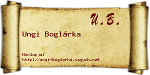 Ungi Boglárka névjegykártya